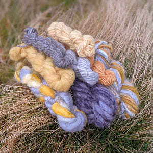 weaving yarn selection yellow grey colours