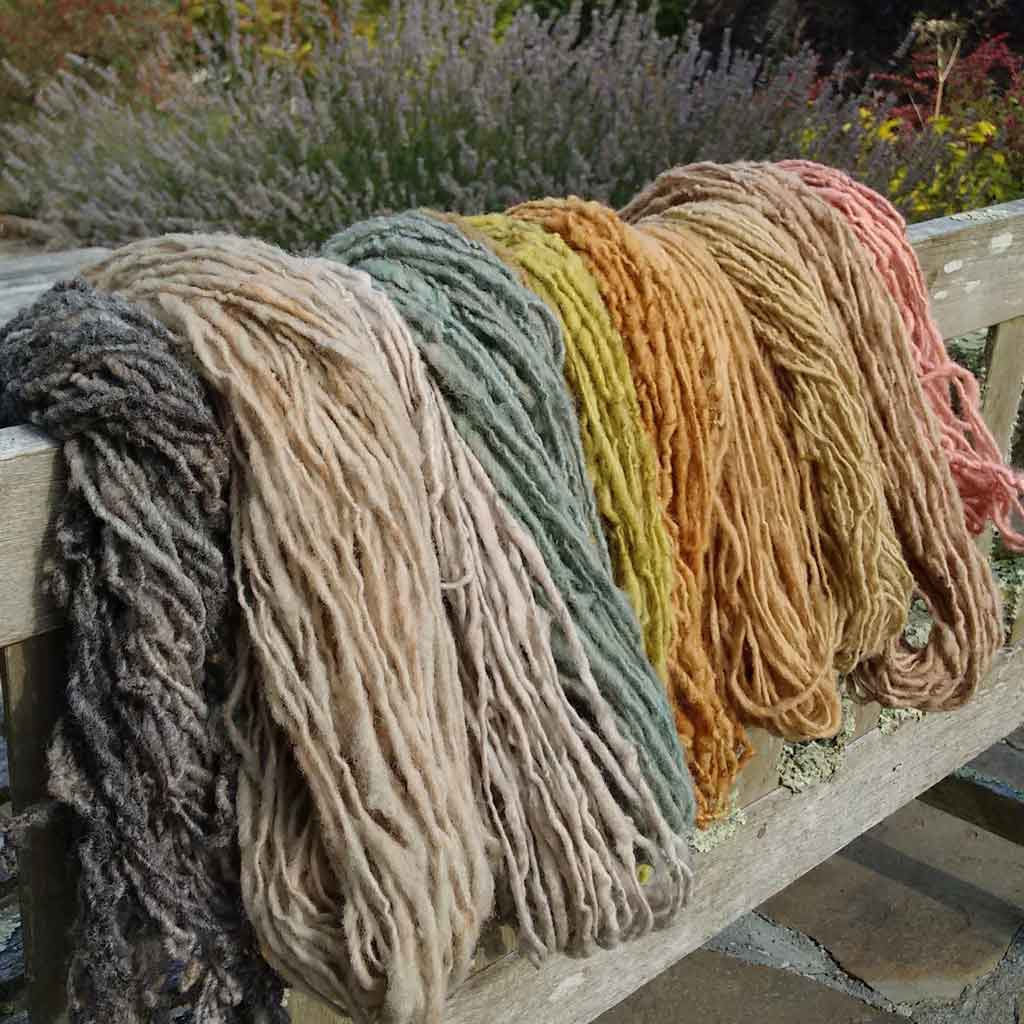 naturally dyed wool yarns