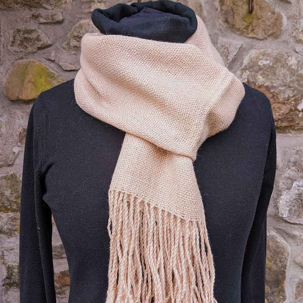 alpaca wool scarf beige uk
