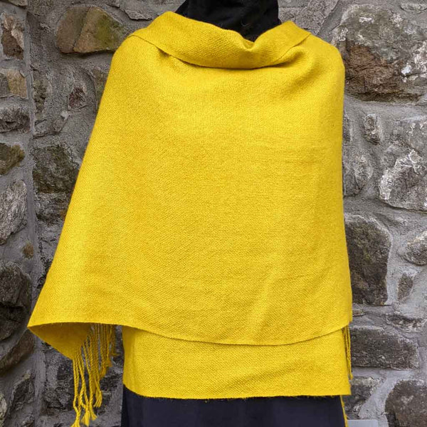 alpaca shawl yellow
