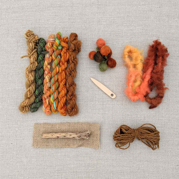 autumn colour yarn for weaving kit