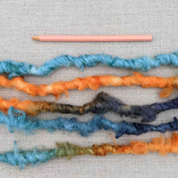 bulky weaving yarn blue orange