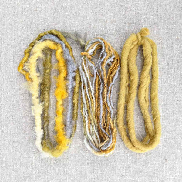 bulky yarn selection yellow grey