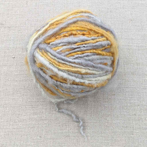 chunky rustic handspun yarn mustard grey