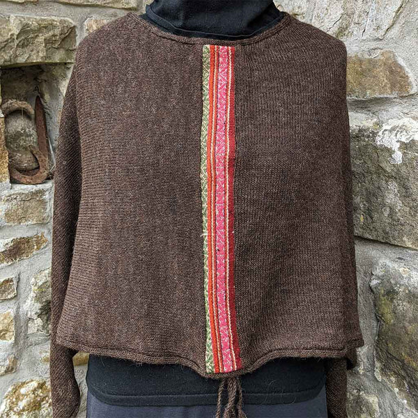 dark brown wool poncho