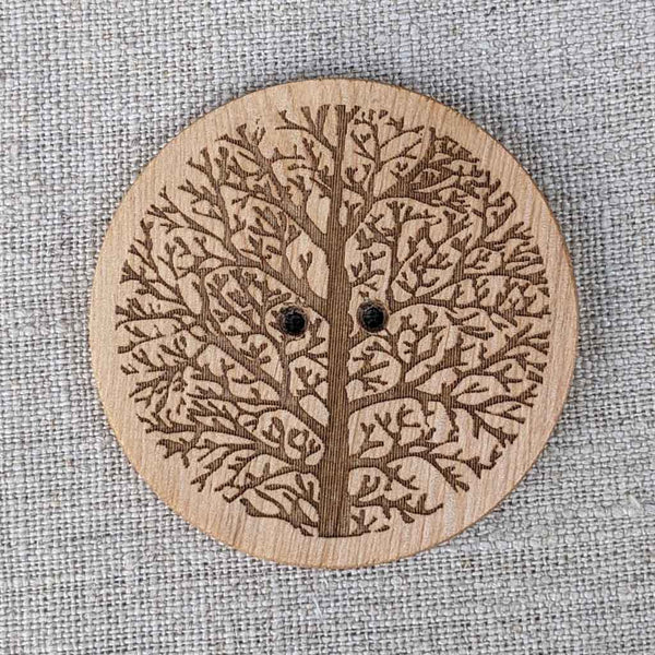 giant wooden button tree design