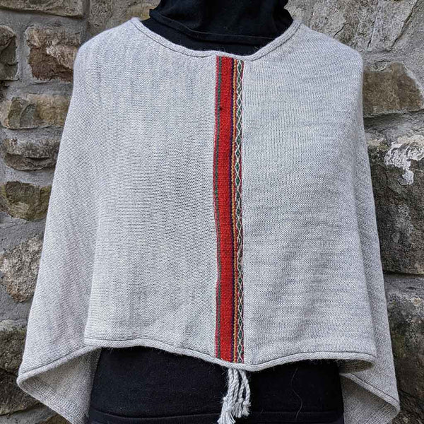 light grey wool poncho