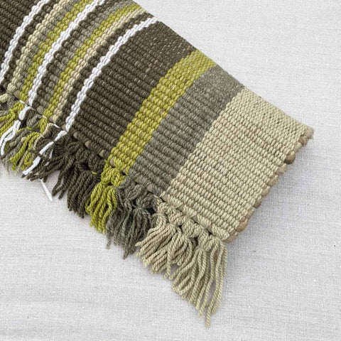 natural dye wool rug green