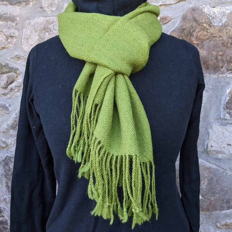 lime green alpaca scarf