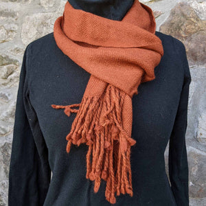 rust coloured wool scarf