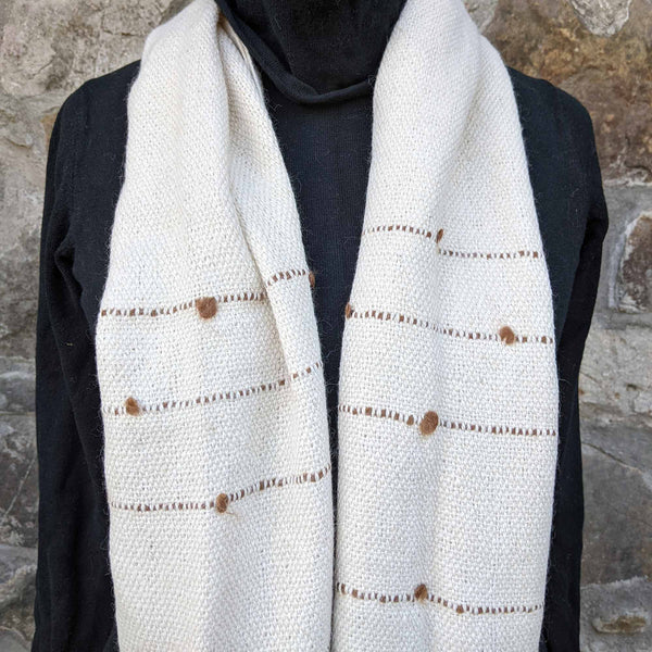white alpaca wool scarf