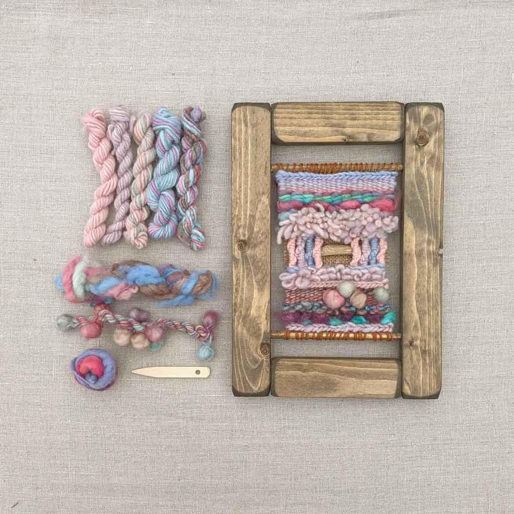 small weaving kit pastel colours