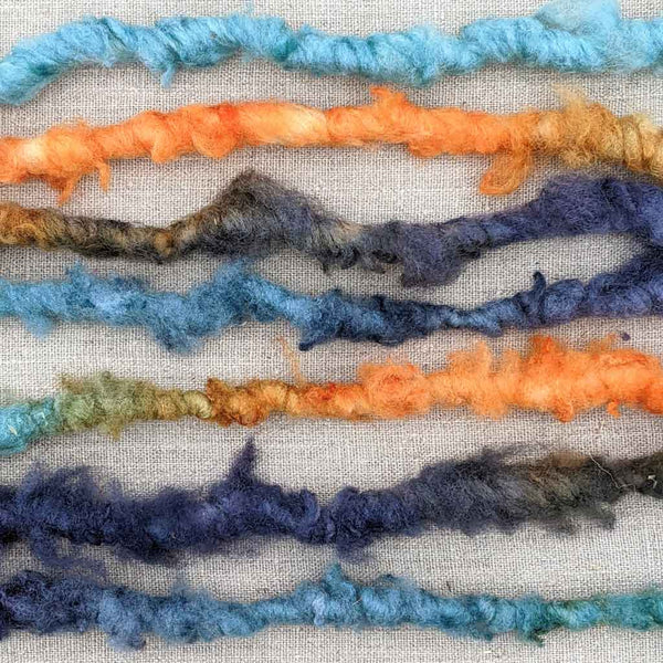 super bulky yarn for weaving blue and orange