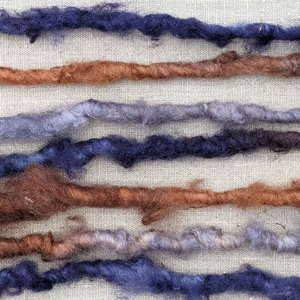 Super Bulky Rustic Hand Spun Yarn - Blue/Brown