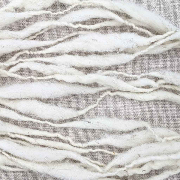 thick thin handspun yarn white