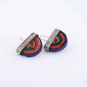 vintage textile earrings