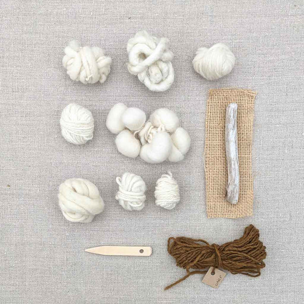 white weaving kit wool