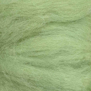 wool rovings naturally dyed light green