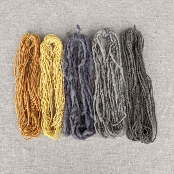 yarns for weaving yellow grey